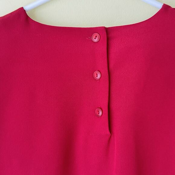 Pendleton Women’s 16 Blouse Red Satin Feel Long Sleeve Classic Career Top Office - Picture 4 of 8